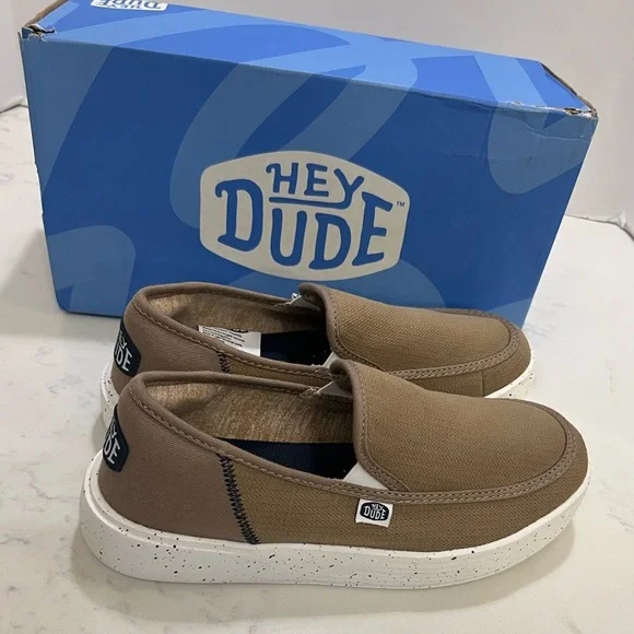 Hey Dude Brown and White Casual Slip-On Loafers - Picture 9 of 15